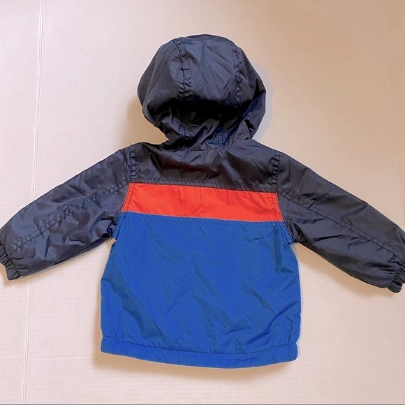 Oshkosh kids panelled mid-weight spring fall jacket blue and orange - size 12 mo - Picture 2 of 5